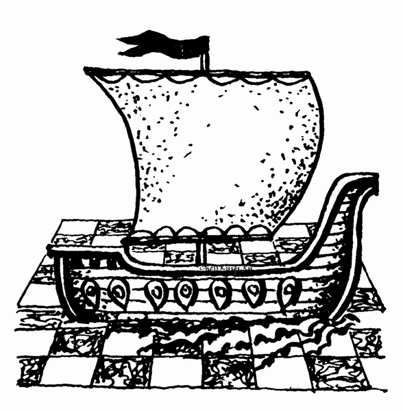 Шахматная доска и корабль