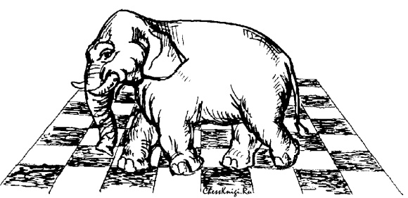 Шахматный слон на прогулке